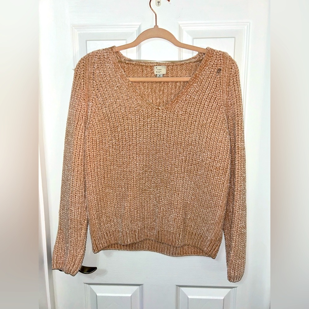 a new day Soft Light Pink V-Neck Sweater!